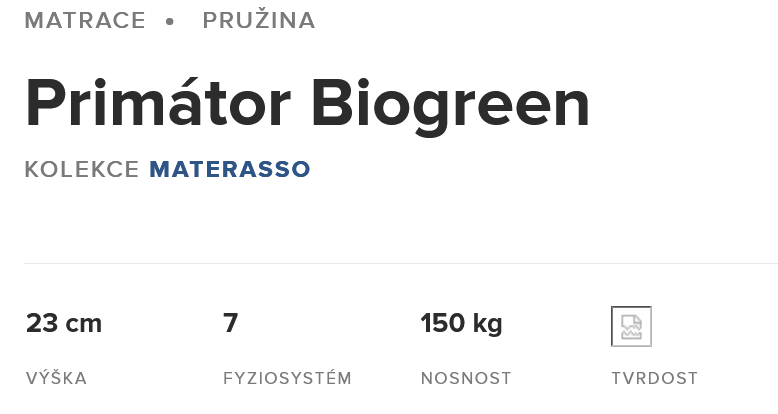 Matrace Materasso Primator biogreen